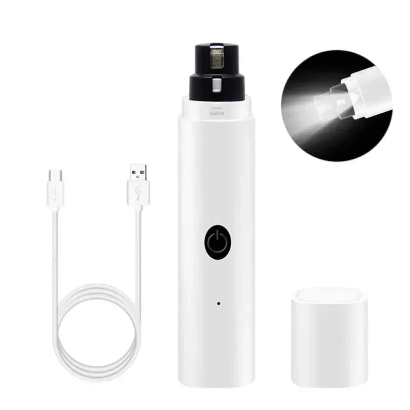 Electric Dog Nail Grinder Rechargeable Pet Nail Clipper with LED Light