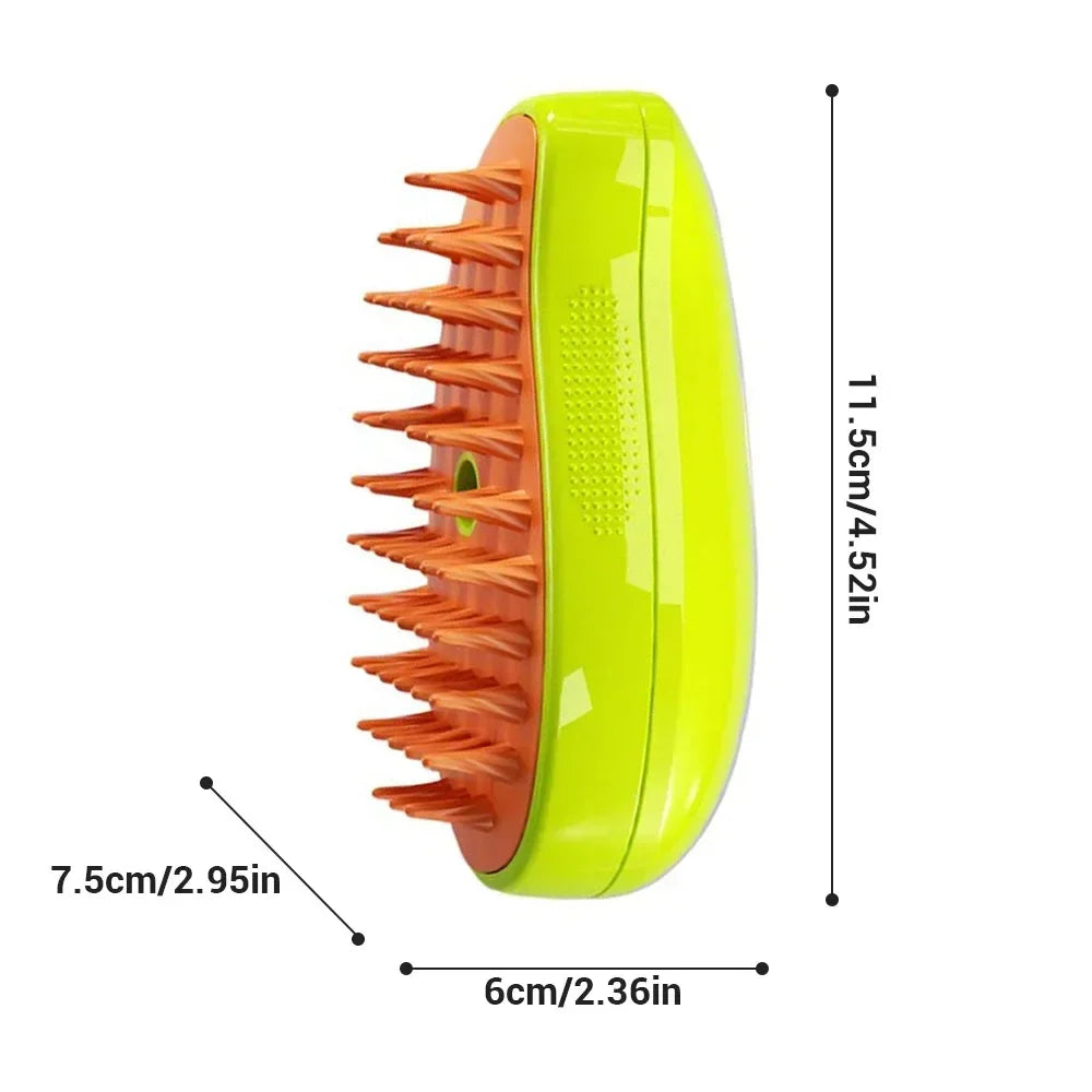 Electric Steam Pet Grooming Brush 3-in-1 Spray Massage Deshedding Tool