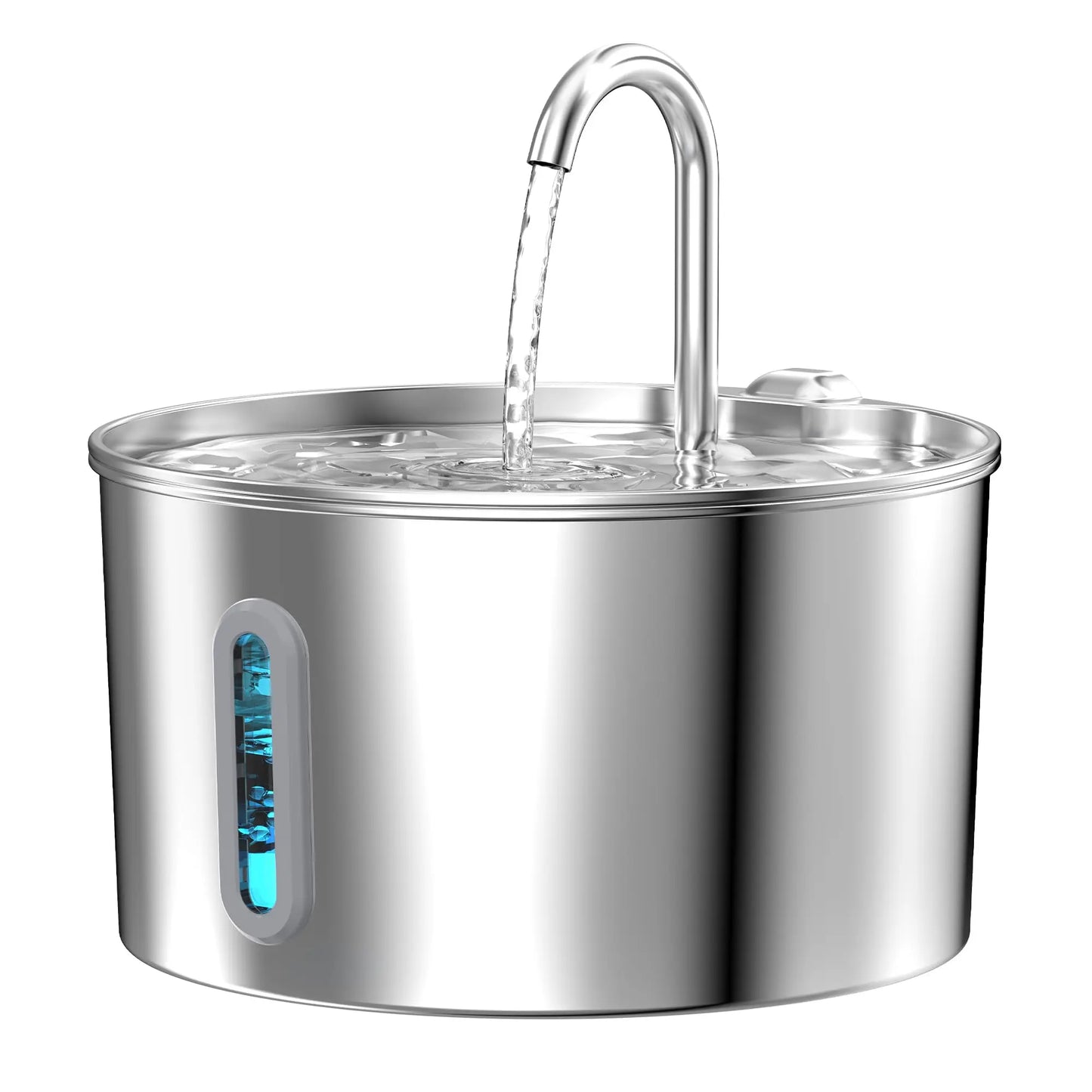 2.2L Stainless Steel Cat Water Fountain Automatic Pet Drinking Dispenser
