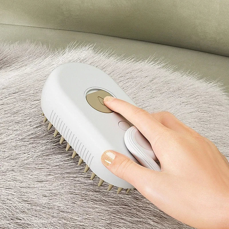 3-in-1 Pet Steam Spray Brush Folding Rotatable Grooming Massage Comb