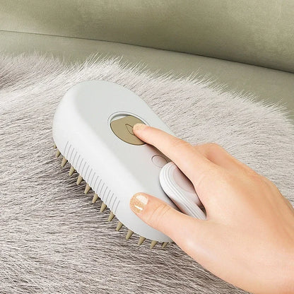 3-in-1 Pet Steam Spray Brush Folding Rotatable Grooming Massage Comb