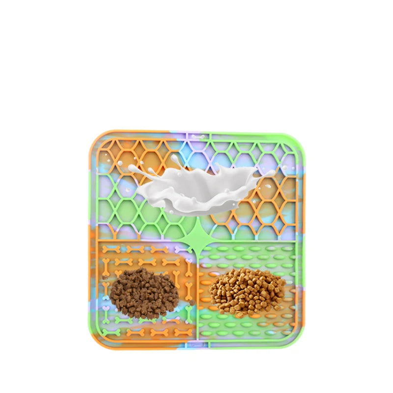 Silicone Dog Lick Mat Slow Feeder Bath Distraction Training Feeding Mat
