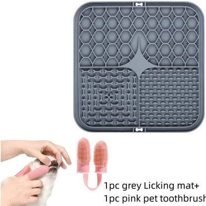 Silicone Dog Lick Mat Slow Feeder Bath Distraction Training Feeding Mat