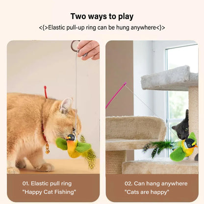 Interactive Chirping Bird Cat Toy Realistic Sound Plush Cat Toy