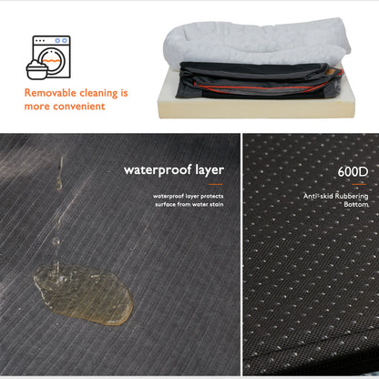 Orthopedic Dog Bed with Bolster Super Soft Washable Large Pet Bed