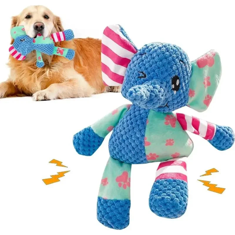 Squeaky Plush Dog Chew Toy Bite Resistant Interactive Puppy Toy