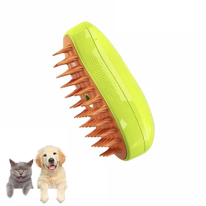Electric Steam Pet Grooming Brush 3-in-1 Spray Massage Deshedding Tool