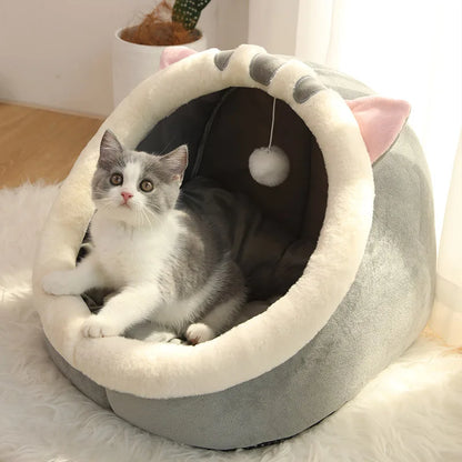 Foldable Cozy Cat Cave Bed Removable Washable Pet Sleeping House
