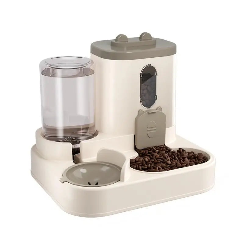 2-in-1 Cat Food and Water Dispenser Automatic Pet Feeding Bowl