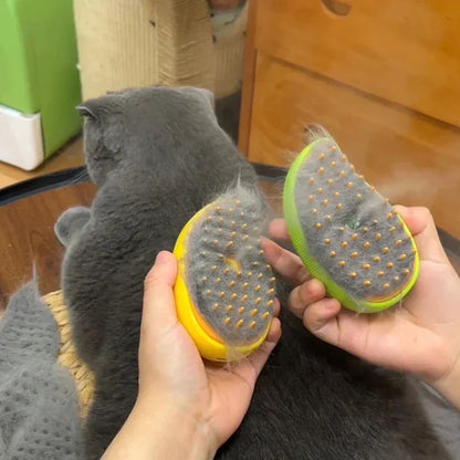 Electric Steam Pet Grooming Brush 3-in-1 Spray Massage Deshedding Tool