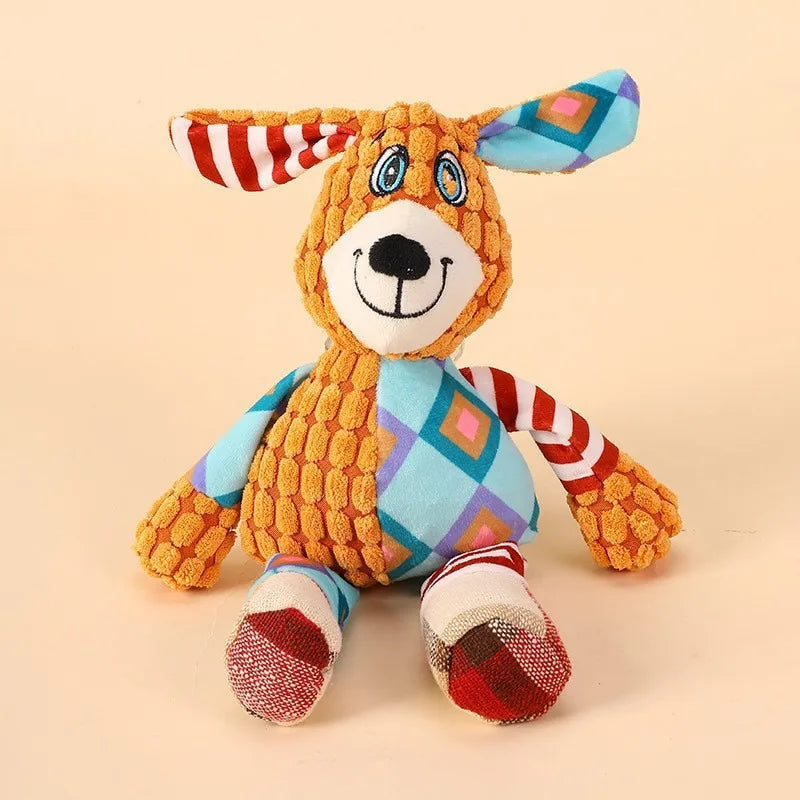 Squeaky Plush Dog Chew Toy Bite Resistant Interactive Puppy Toy