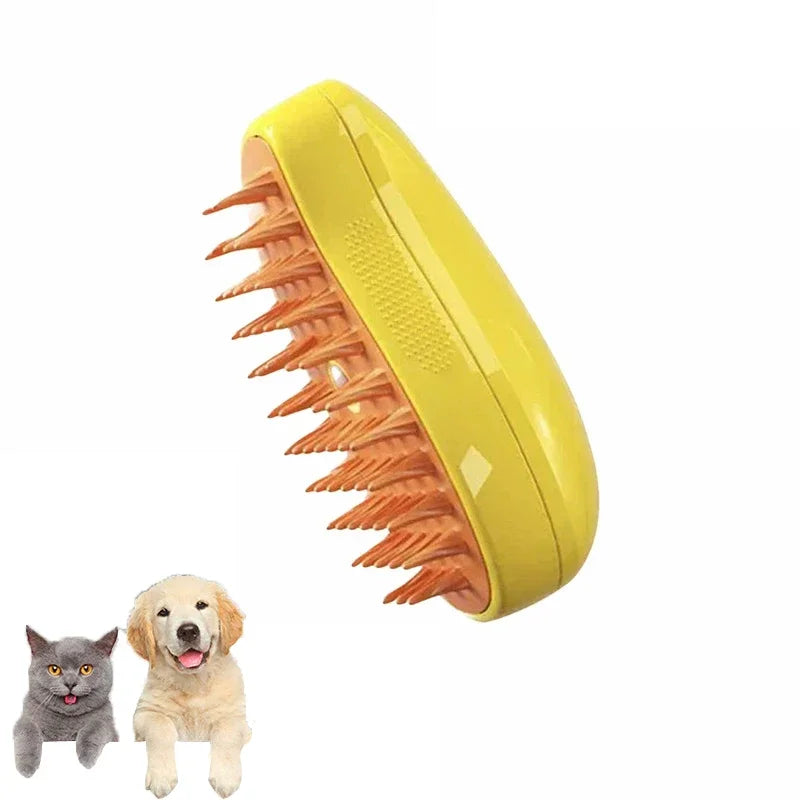 Electric Steam Pet Grooming Brush 3-in-1 Spray Massage Deshedding Tool