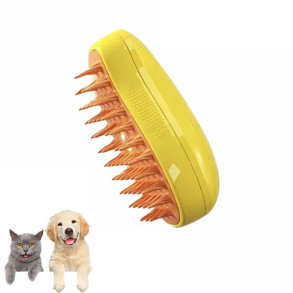 Electric Steam Pet Grooming Brush 3-in-1 Spray Massage Deshedding Tool