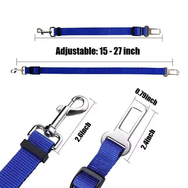 Dog Car Seat Belt Adjustable Safety Harness Travel Pet Leash Strap
