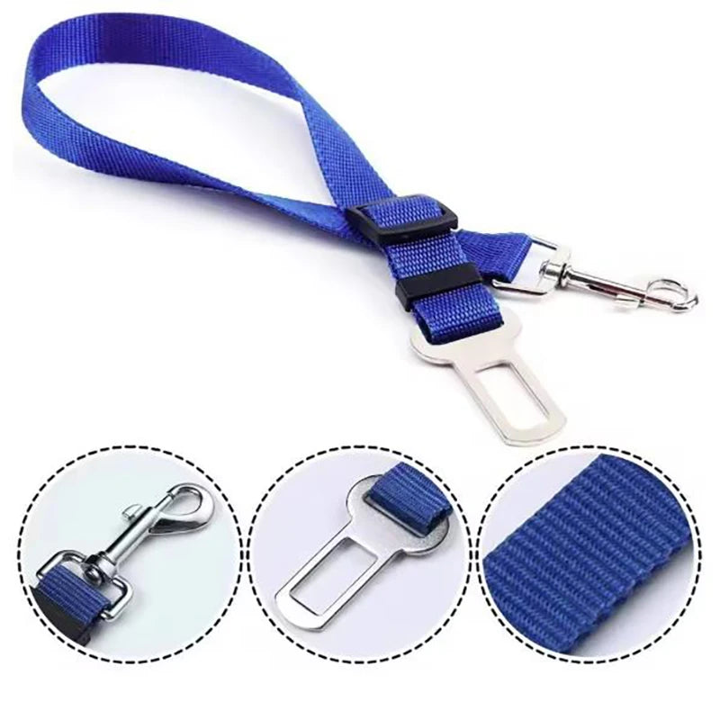 Dog Car Seat Belt Adjustable Safety Harness Travel Pet Leash Strap