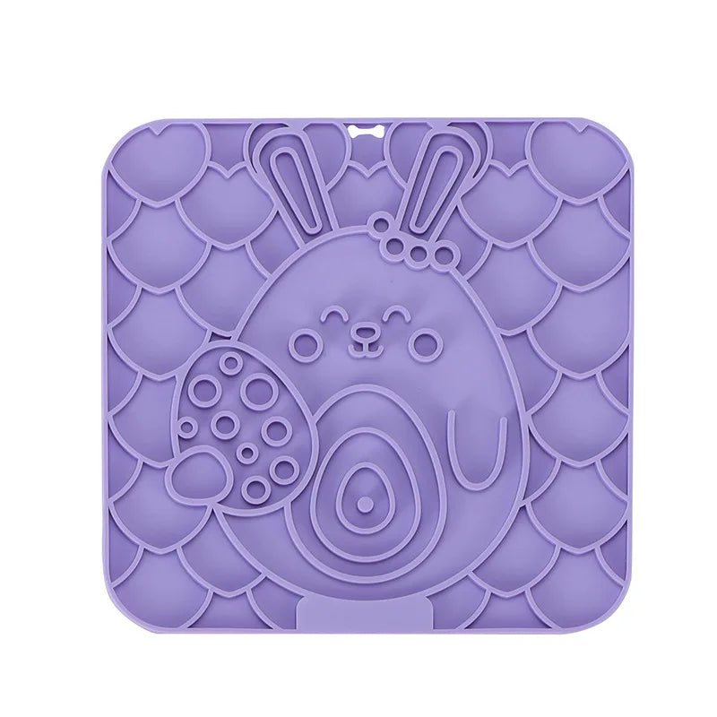 Silicone Dog Lick Mat Slow Feeder Bath Distraction Training Feeding Mat