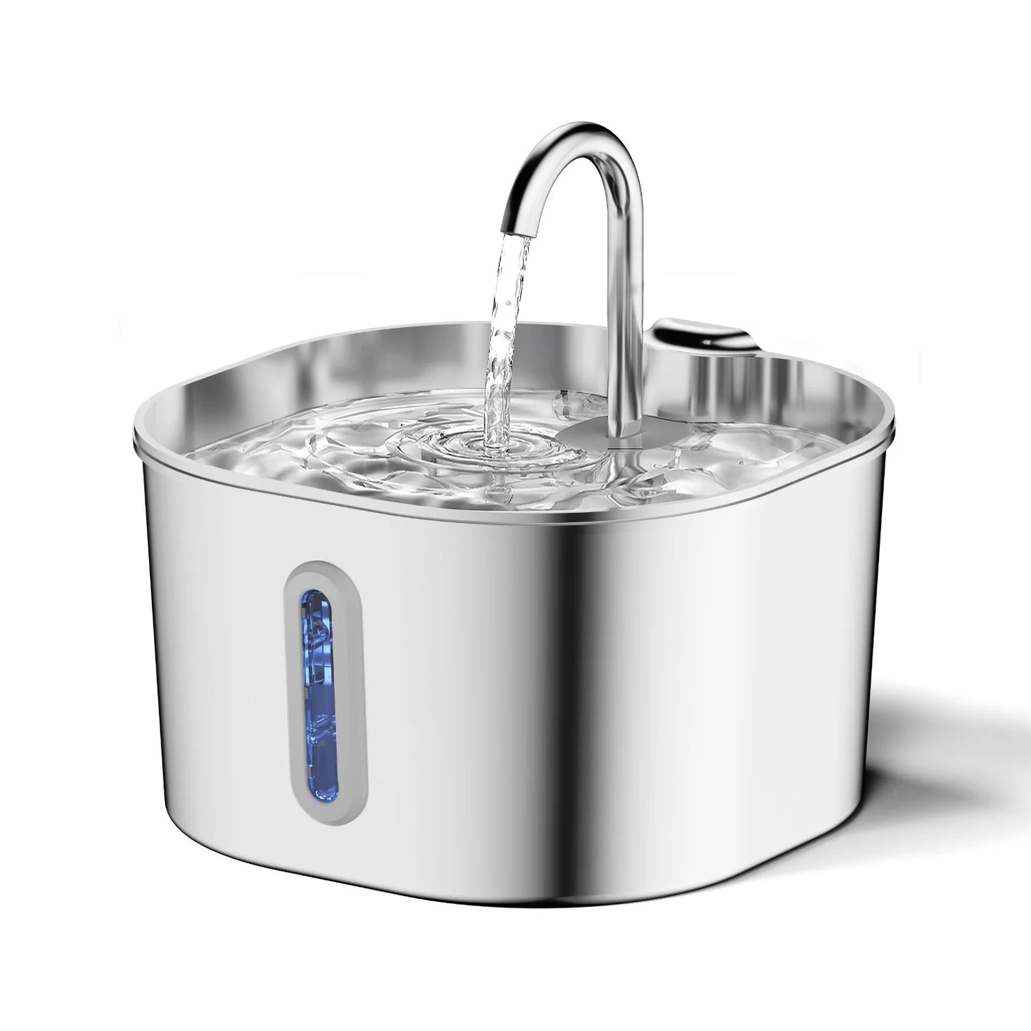 2.2L Stainless Steel Cat Water Fountain Automatic Pet Drinking Dispenser