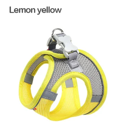 Reflective Pet Harness Vest Adjustable Breathable Dog Cat Leash Set