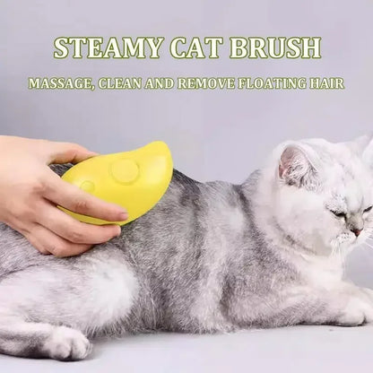 Electric Steam Pet Grooming Brush 3-in-1 Spray Massage Deshedding Tool