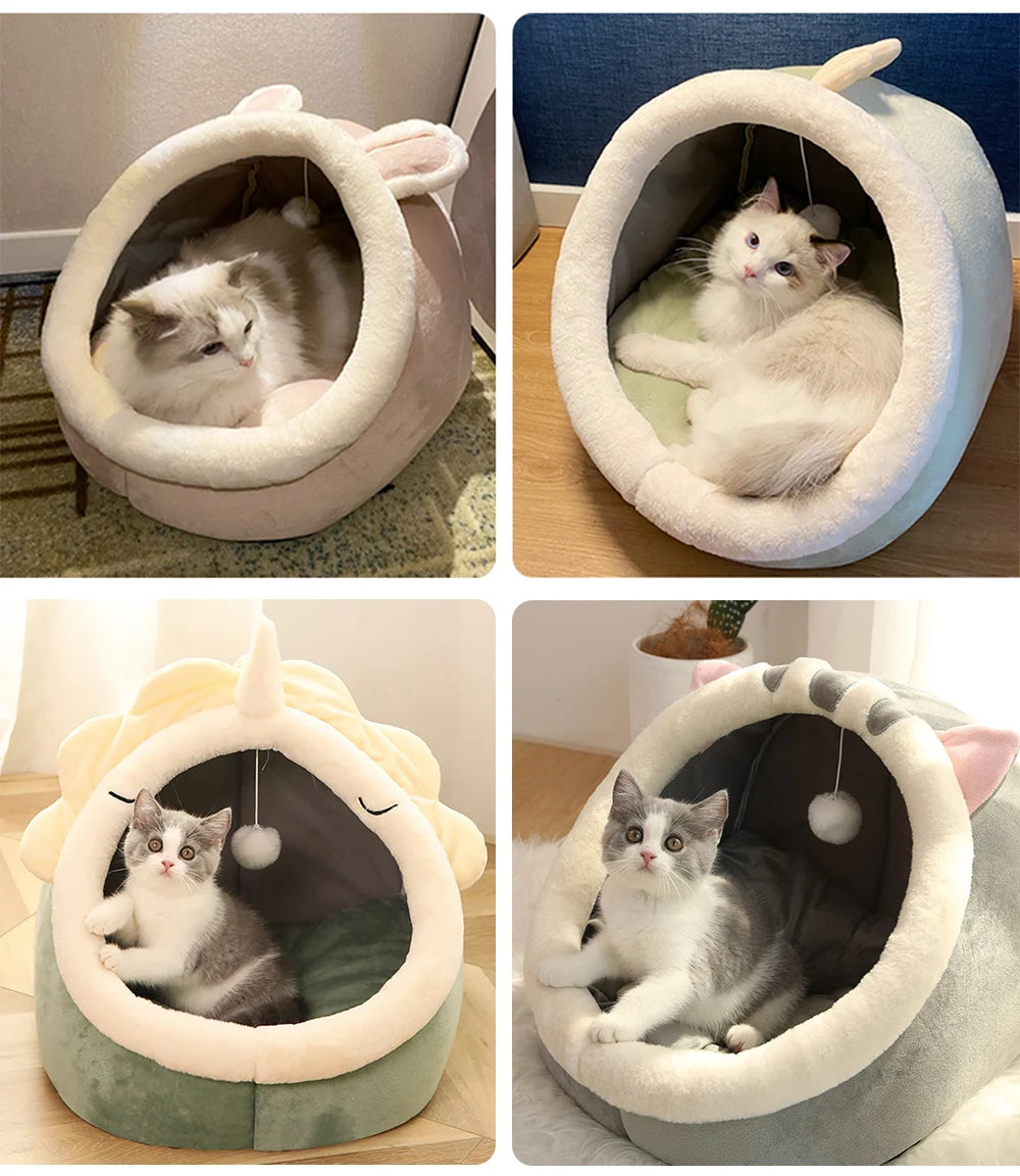 Foldable Cozy Cat Cave Bed Removable Washable Pet Sleeping House