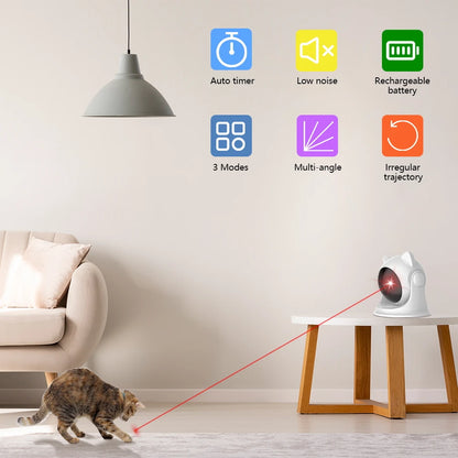 Automatic Cat Laser Toy Rechargeable Interactive Motion Activated Pet Toy