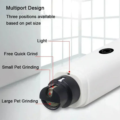Electric Dog Nail Grinder Rechargeable Pet Nail Clipper with LED Light