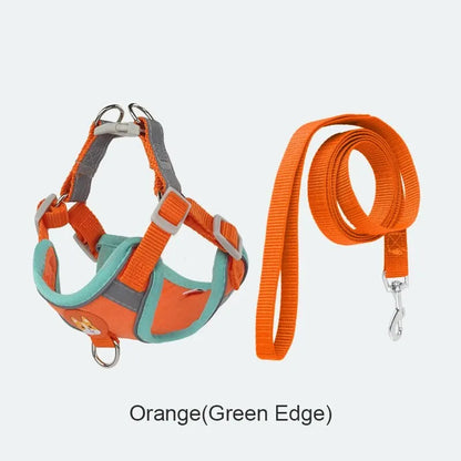 Pet Suede Harness Vest Reflective Dog Cat Leash Set Adjustable