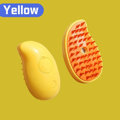 3-in-1 Pet Steam Spray Brush Folding Rotatable Grooming Massage Comb