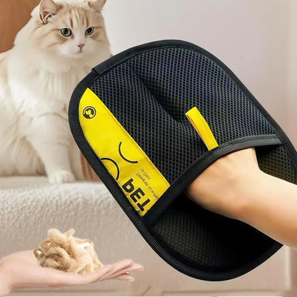 Pet Hair Remover Glove Reusable Grooming Glove with Lint Roller Brush
