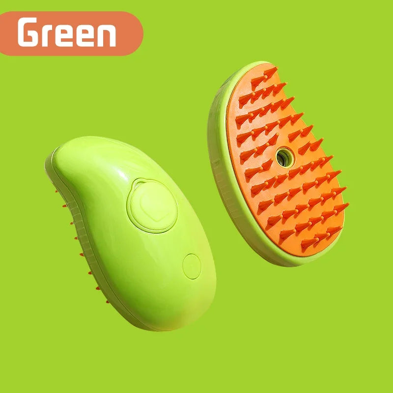 3-in-1 Pet Steam Spray Brush Folding Rotatable Grooming Massage Comb