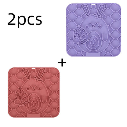 Silicone Dog Lick Mat Slow Feeder Bath Distraction Training Feeding Mat