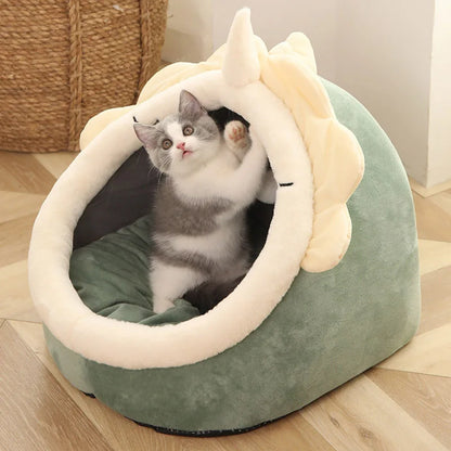 Foldable Cozy Cat Cave Bed Removable Washable Pet Sleeping House