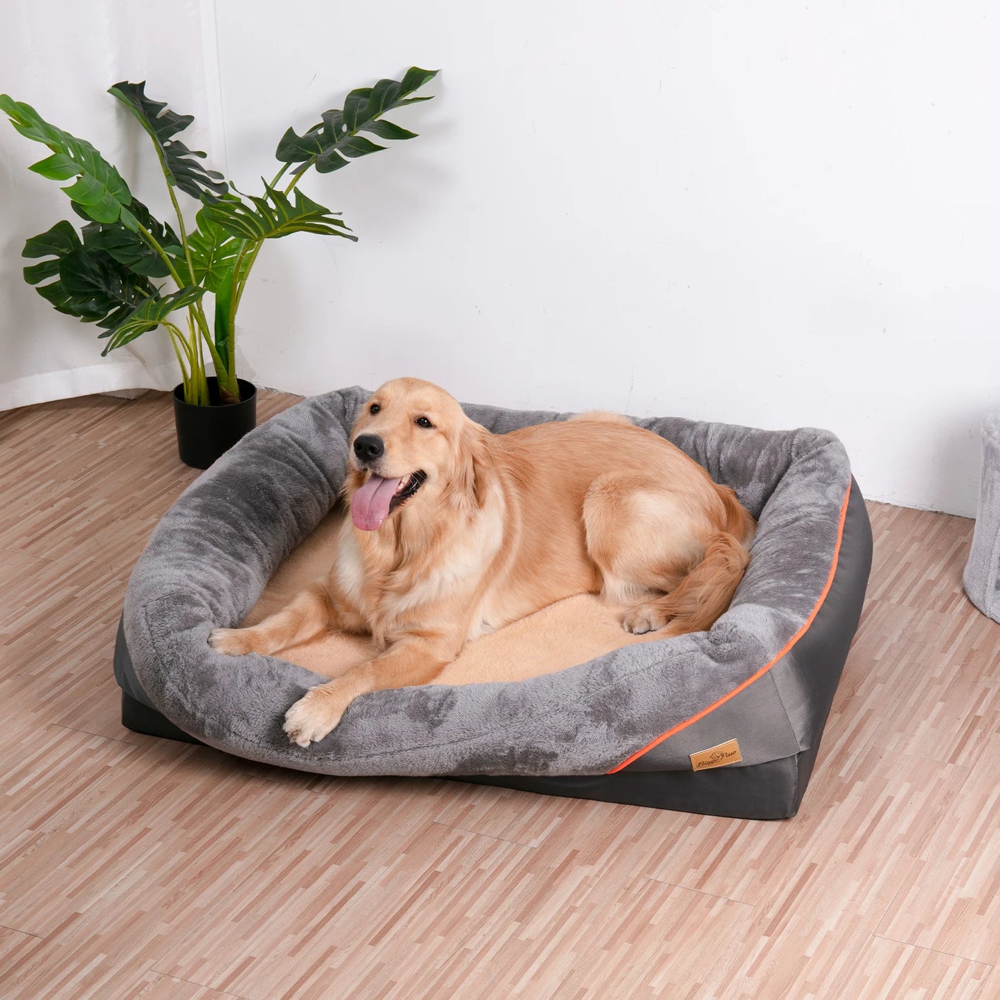 Orthopedic Dog Bed with Bolster Super Soft Washable Large Pet Bed