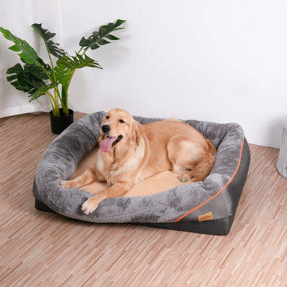 Orthopedic Dog Bed with Bolster Super Soft Washable Large Pet Bed