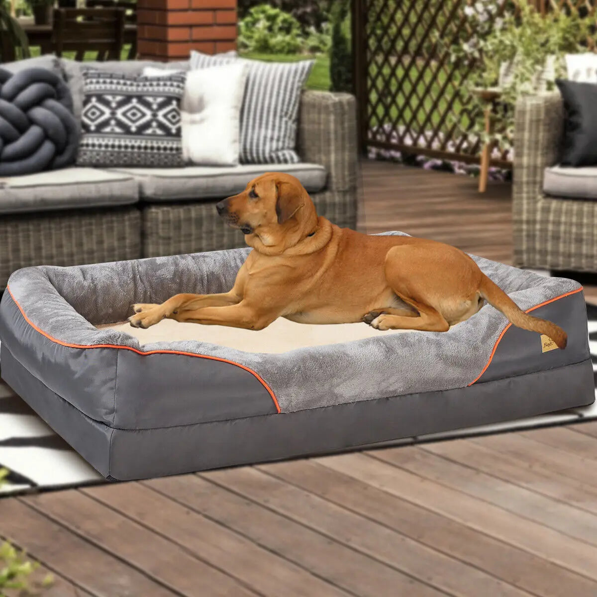 Orthopedic Dog Bed with Bolster Super Soft Washable Large Pet Bed