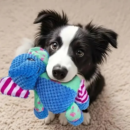 Squeaky Plush Dog Chew Toy Bite Resistant Interactive Puppy Toy