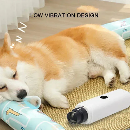 Electric Dog Nail Grinder Rechargeable Pet Nail Clipper with LED Light