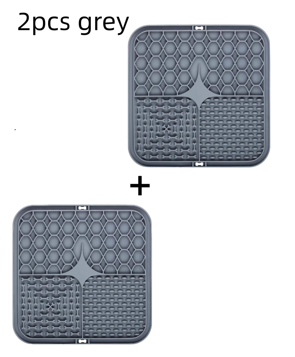 Silicone Dog Lick Mat Slow Feeder Bath Distraction Training Feeding Mat