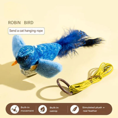 Interactive Chirping Bird Cat Toy Realistic Sound Plush Cat Toy