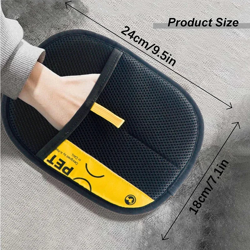 Pet Hair Remover Glove Reusable Grooming Glove with Lint Roller Brush