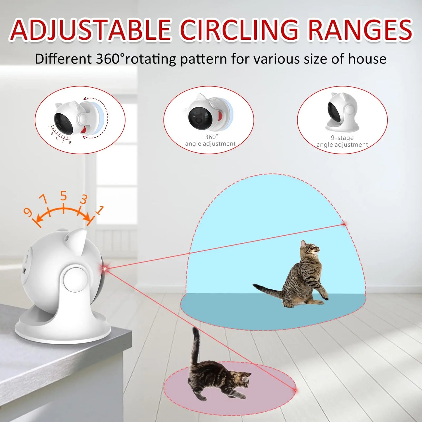 Automatic Cat Laser Toy Rechargeable Interactive Motion Activated Pet Toy