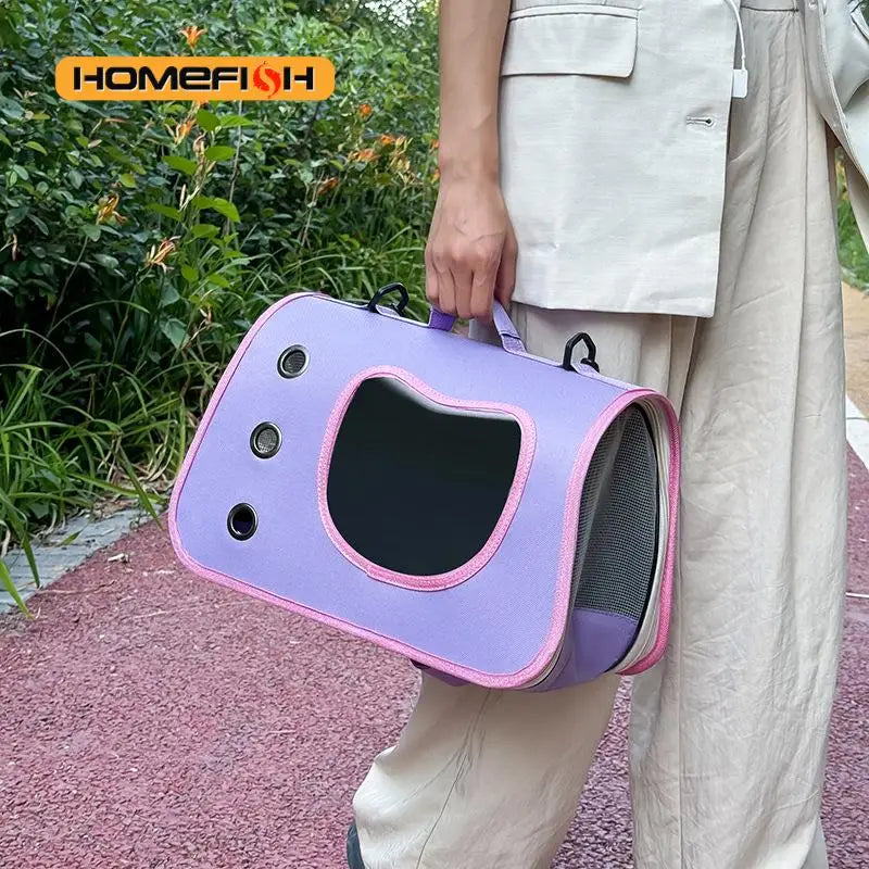 Portable Pet Carrier Bag Foldable Breathable Dog Cat Shoulder Bag