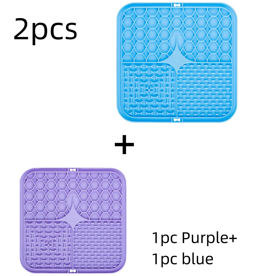 Silicone Dog Lick Mat Slow Feeder Bath Distraction Training Feeding Mat