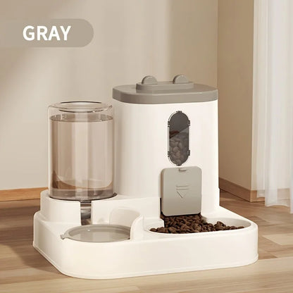 2-in-1 Cat Food and Water Dispenser Automatic Pet Feeding Bowl