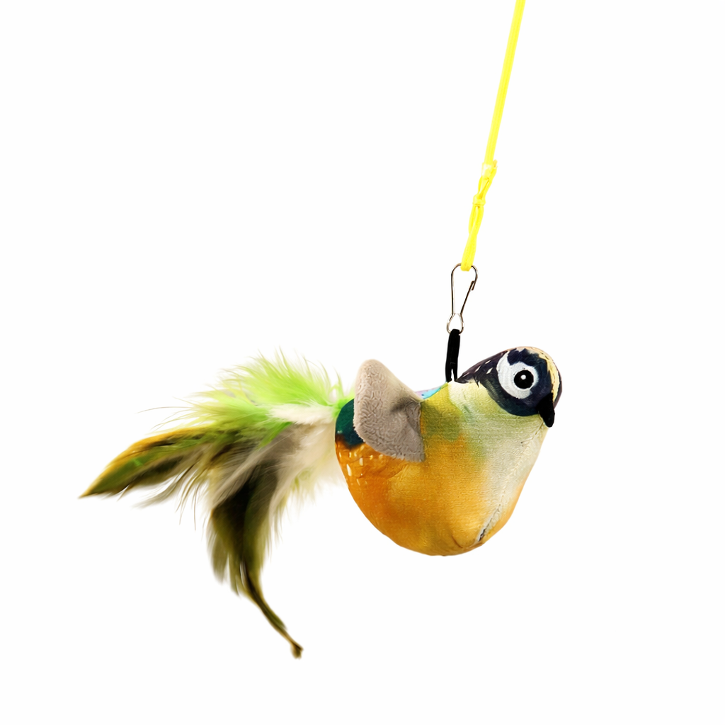 Interactive Chirping Bird Cat Toy Realistic Sound Plush Cat Toy